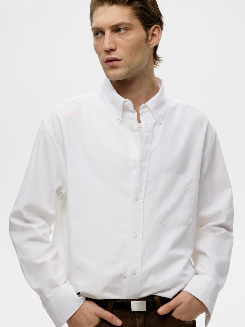 H&M Men's White Button-Down Shirt